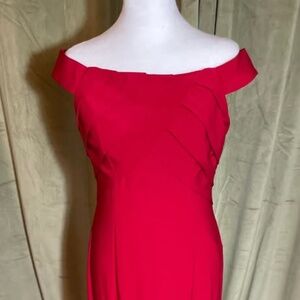 Adrianna Papell Drop Shoulder A-Line Jersey Gown Red Size 8